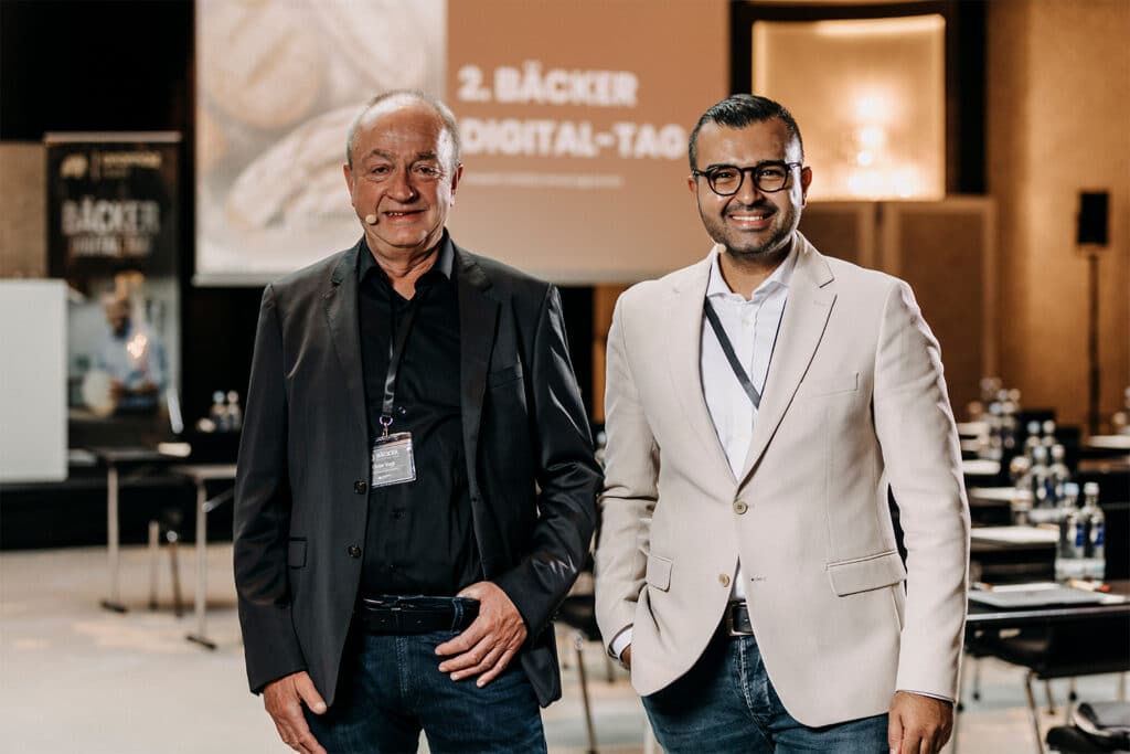 Elmar Vogt und Eyüp Aramaz beim Bäcker Digital Tag in Düsseldorf